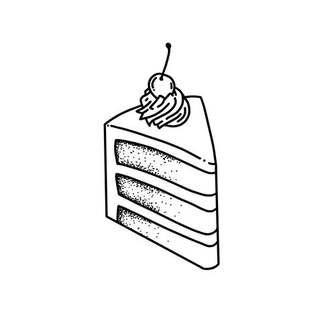 Cake tattoo design Piece Of Cake Tattoo, Slice Of Cake Tattoo, Vintage Cake Tattoo, Birthday Cake Tattoo, Cake Tattoo Ideas, Cheesecake Tattoo, Cookie Tattoo, Baking Tattoo, Baker Tattoo