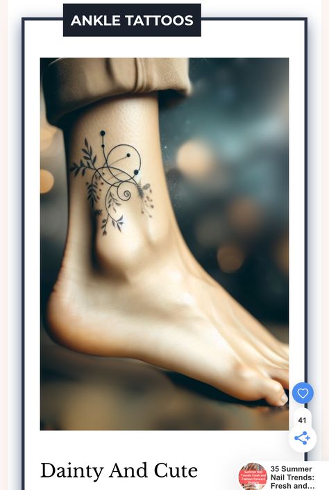 Cute Ankle Tattoos, Wrap Tattoo, Ankle Tattoos For Women, Anklet Tattoos, Foot Tattoos For Women, Ankle Tattoos, Tasteful Tattoos, Small Hand Tattoos, Subtle Tattoos