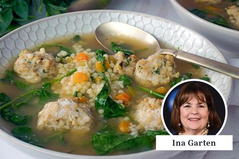 Ina Garden, Italian Wedding Soup Recipe, Italian Soup Recipes, Beef Tenderloin Recipes, Soups And Chowders, Ina Garten Recipes, Wedding Soup, Meatball Soup, Recipe For Dinner