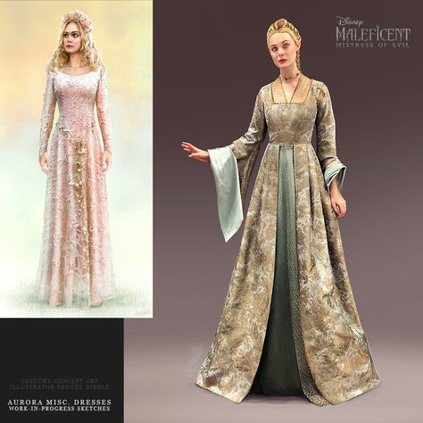 Winterfell Inspired Dresses, Pink Medieval Dress, Narnia Fanfiction, Vivi Cosplay, Narnia Dresses, Costume Concept Art, Dark Fey, Aurora Wedding Dress, Evil Costume