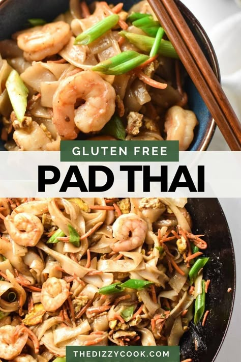 Gluten Free Pad Thai Migraine Diet Recipes, Gluten Free Pad Thai, Df Meals, Gluten Free Asian Recipes, Dizzy Cook, Migraine Diet, Gluten Free Dinners, Pad Thai Recipe, Thai Noodles