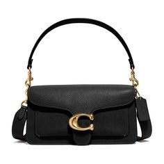 Coach Polished Pebble Leather Tabby Shoulder 26 Handbag - Black Coach. Coach Tabby Shoulder Bag, Coach Tabby 26, Tabby Shoulder Bag 26, Tabby Shoulder Bag, Coach Tabby, Hand Style, Polished Pebble, Signature Hardware, Handbag Black