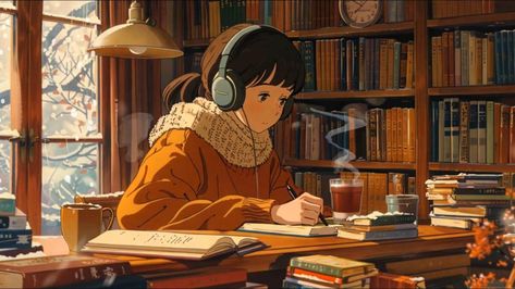 Please subscribe to our Lofi hip hop beats. listen to the full ver. Lo-fi BGM on youtube.  visual - midjourney AI motion - Runway AI music - Suno AI Lofi Thumbnail, Studying Gif, Winter Library, Notion Cover, Chill-out Music, Simple Anime, Thank You For Listening, Animation Reference, Lo Fi