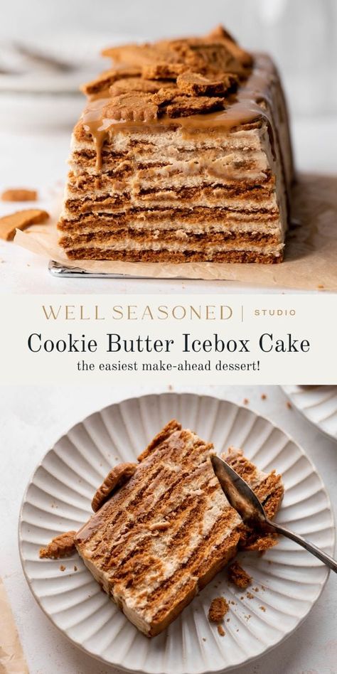 Biscoff Dessert, Biscoff Recipes, Biscoff Cookie Butter, Biscoff Cookies, Lotus Biscoff, Cookie Butter, Icebox Cake, Bake Desserts, Butter Cake