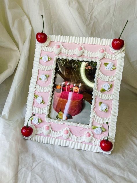 Cake Picture Frame, Cute Picture Frames, Fake Cakes, Cake Frame, Fake Cake, Cute Room Decor, Dream Decor, Bellini, Mellow Yellow