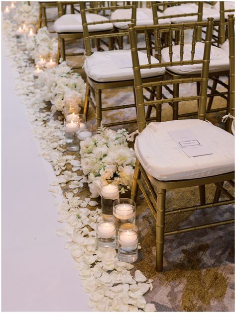 Featured on Wedding Chicks: A Luxe Fairmont Hotel Wedding with Cream Details in Washington, DC Hotel Ceremony Wedding, White Roses And Candles Wedding, Rose Installation, Us Destination Wedding, Hotel Wedding Ceremony, White Ceremony, Rustic Glam Wedding, Ceremony Photos, Wedding Moodboard