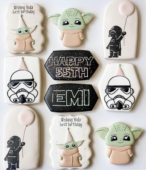 Cute Star Wars, Disney World Birthday, Star Wars Cookies, First Birthday Cookies, Boys First Birthday Party Ideas, Disney Cookies, Second Birthday Ideas, Star Wars Birthday Party, Graduation Cookies