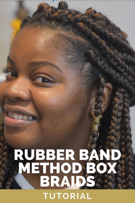 Rubberband Method Box Braids, Rubber Band Method Box Braids, Box Braids Rubber Band, Box Braids Rubber Band Method, Rubber Band Box Braids, Rubber Band Method, Box Braids Updo, Box Braids Tutorial, Goddess Box Braids