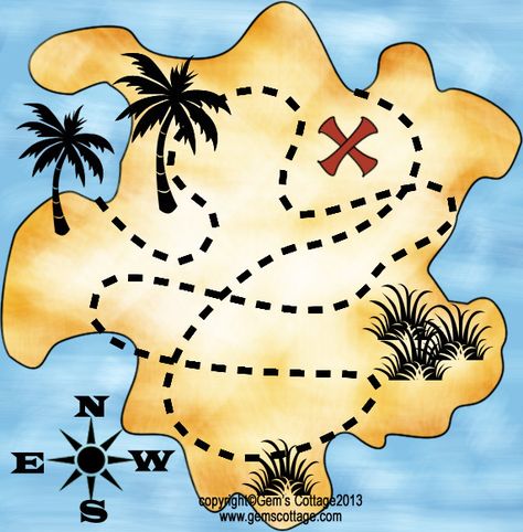 Gem's Cottage Blog Â» Blog Archive » “X” Marks the Spot! Treasure Maps For Kids, Pirate Treasure Hunt, Teach Like A Pirate, Nautical Classroom, Vacation Bible School Themes, Pirate Map, Pirate Treasure Maps, X Marks The Spot, Map Printable