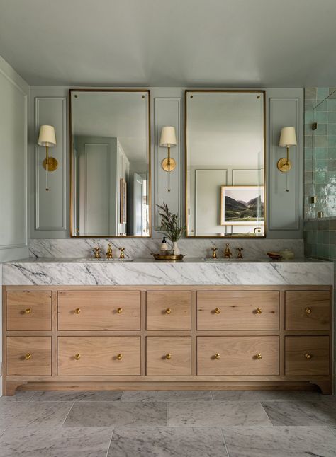 Hilltop Revival — Jessica Nelson Design Houzz Bathroom, What Is Interior Design, Primary Bath, Seattle Homes, Calming Spaces, Transitional Bathroom, Banquette Seating, Double Vanity Bathroom, Design Rules