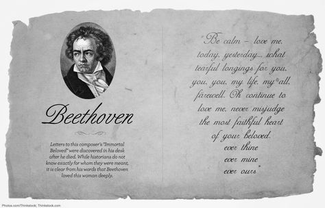 A LOVE LETTER: From Ludwig Van Beethoven To An Unidentified “Immortal Beloved” (1812) – Under The Night Starry Sky More Love Letters, Romantic Love Letters, Writing A Love Letter, 17 December, Longing For You, Letter To Yourself, Letter Writing, Love Notes, Romantic Love