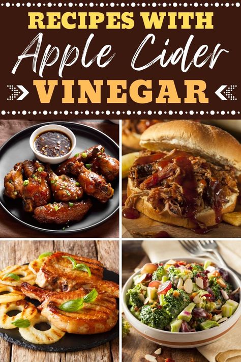 These recipes with apple cider vinegar prove how versatile it is! From salads to meats to cake, you'll love the many ways to cook with apple cider vinegar. Recipes That Use Apple Cider Vinegar, Apple Cider Vinegar Glaze, Recipes Using Apple Cider Vinegar, Apple Cider Vinegar Recipes Food, Recipes With Vinegar, Recipes With Apple Cider Vinegar, Recipes With Apple Cider, Cider Recipes, Vinegar Recipes