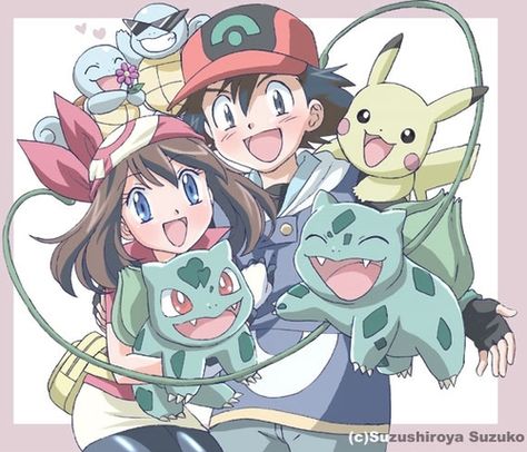 Ash&May - my childhood ship haha May Pokemon, Pokemon Show, Ash And May, Pokemon May, Pokemon Advanced, Pokemon Design, Pokemon Couples, First Pokemon, Pokémon Anime