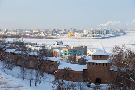 Nizhniy Novgorod, Russia Winter, Snowy River, Landscape View, Snowy Landscape, View Image, Paris Skyline, Russia, Editorial