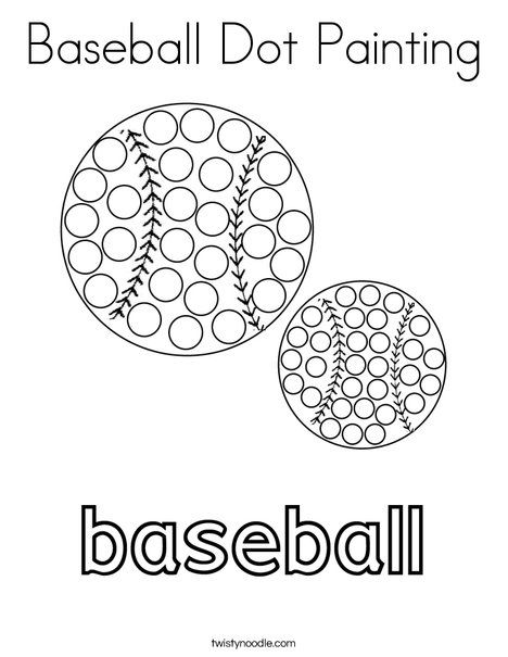 Baseball Dot Painting Coloring Page - Twisty Noodle Baseball Art For Toddlers, Baseball Crafts For Preschoolers, Baseball Crafts For Kids, Summer Sports Crafts, Sports Lesson Plans, Baseball Activities, Sport Themed Crafts, Toddler Sports, Sports Coloring Pages