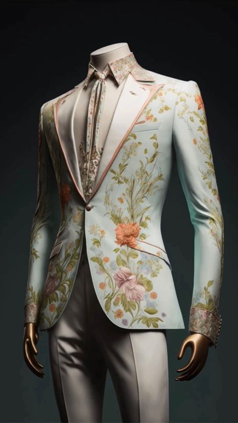 ACOTAR Spring Court inspired suit Historical Dresses Victorian, Male Costumes, Spring Costume, Court Outfit, Wedding Suit Styles, Sequin Suit, Spring Court, Suit Styles, Function Dresses