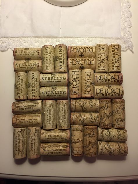 Use wine corks to make a pot holder or a coaster for the holiday season! Wine Corks, Wine Cork, Pot Holder, Napkin Rings, Pot Holders, Cork, The Holiday, Coasters, Holiday Season