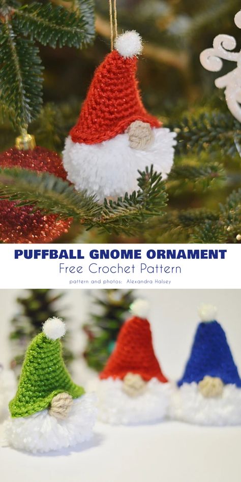 10 Best Crochet Santa Ornament Free Patterns for a Festive Home Mini Crochet Ornaments Patterns, Crochet Santa Ornament Free Pattern, Crochet Patterns For Gnomes, Crochet Snowman Gnome Free Pattern, Christmas Gnomes Crochet, Christmas Decor Crochet Free Pattern, Crochet Ideas For Christmas, Preppy Crochet, Christmas Crochet Ornaments