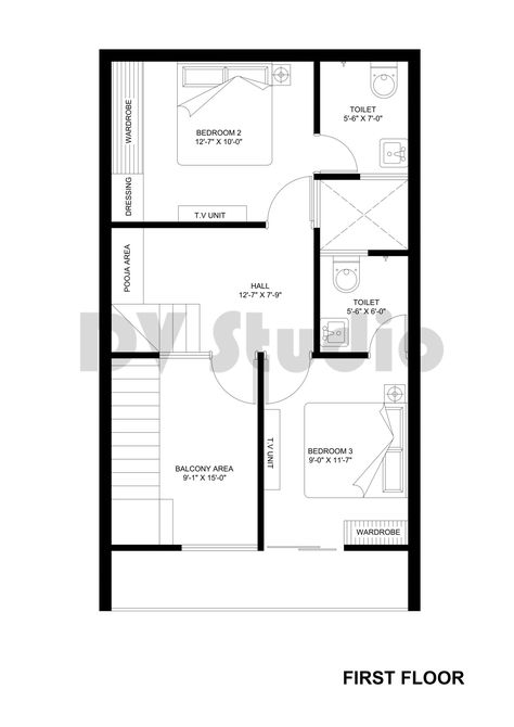 20X35 House Design - Home Decor Ideas 20x35 House Plans, Adu Ideas, 20x30 House Plans, Types Of Stairs, Modern House Floor Plans, Indian House Plans, Affordable House Plans, Build Your House, Free House Plans