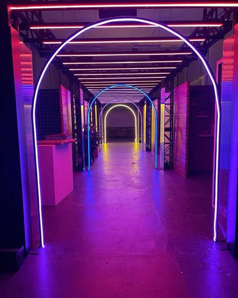 Lavender LED Neon Archway Event Entry, Elegant Christmas Trees, Welcome Summer, Led Neon Lighting, Entry Door, Elegant Christmas, Neon Lights, Lavender Color, Led Neon