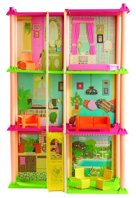 A Look Back at Barbie's Dreamhouse - Barbie's Dreamhouse Through the Years - Country Living Barbie Townhouse, 1970s Barbie, Barbie Restoration, Barbie 80s, Retro Barbie, Barbie Dreamhouse, Childhood Memories 70s, Barbie Doll House, Barbie Vintage