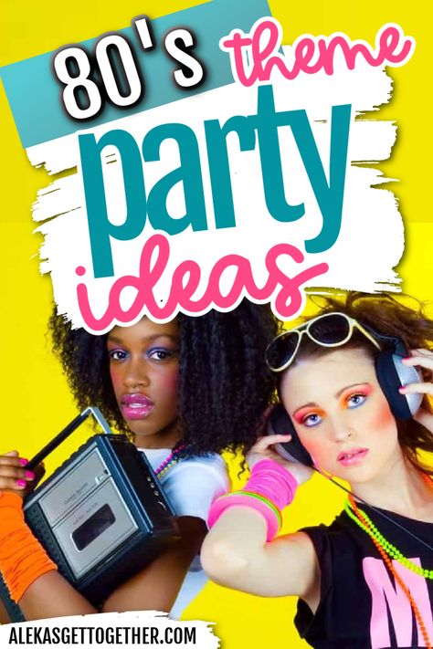 The 1980's were a colorful, energetic decade that left an indelible mark on popular culture. So if you're planning to throw an 80's theme party, you've come to the right spot! I have gathered below some tips and ideas on how to throw the best most hip 1980's party at home that will transport your guests back in time! 80s Theme Party Activities, 80s Theme Party Snacks, 80 Theme Party Ideas Decoration, 80 Party Ideas 80s Theme, 80s Party Decorations For Adults, 1980s Themed Party, Diy 80s Party Decorations, Back To The 80s Party, 80s Party Ideas