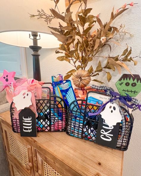 👻Boo basket ideas for the little ones! 👻 Comment BOO 👻 below to receive a DM with the link to shop this post on my LTK ⬇ https://liketk.it/4Q37Q #ltkfallsale #ltkseasonal #ltkfamily #halloweenfamily #ltk #halloween #boobasket #spookyseason #kidshalloween Halloween Basket Ideas, Gift Baskets For Friends, Baskets For Friends, Toy Gift Baskets, Boo Basket Ideas, Baskets For Kids, Boo Baskets, Halloween Basket, Kids Baskets