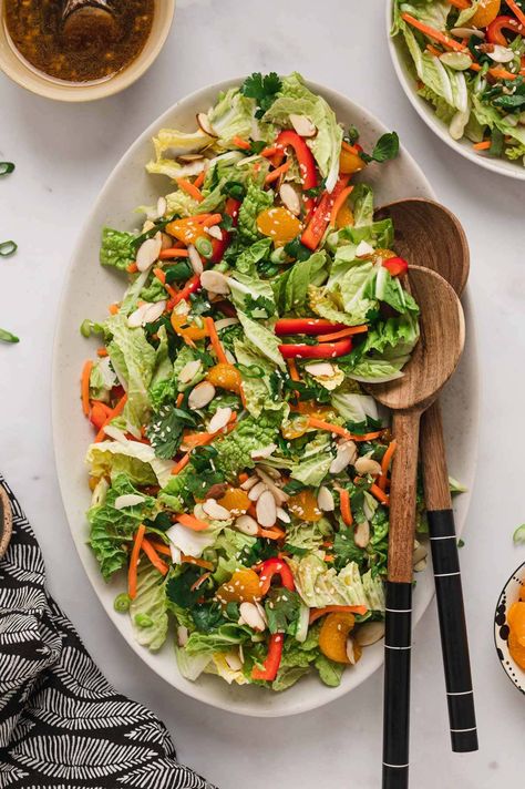 This Napa Cabbage Salad is ready in 20 minutes and so refreshing! Packed with super crisp veggies and a homemade citrus sesame dressing. Napa Cabbage Salad, Crispy Chicken Salads, Salad Meals, Salad Recipe Ideas, Sesame Dressing, Sauteed Shrimp, Tossed Salad, Napa Cabbage, Winter Salad