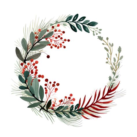 Christmas Wreath Clipart, Unique Clipart, Woodland Whimsy, Christmas Foliage, Christmas Stock Photos, Wreath Clipart, Minimal Christmas, Clipart Christmas, Greenery Wreath