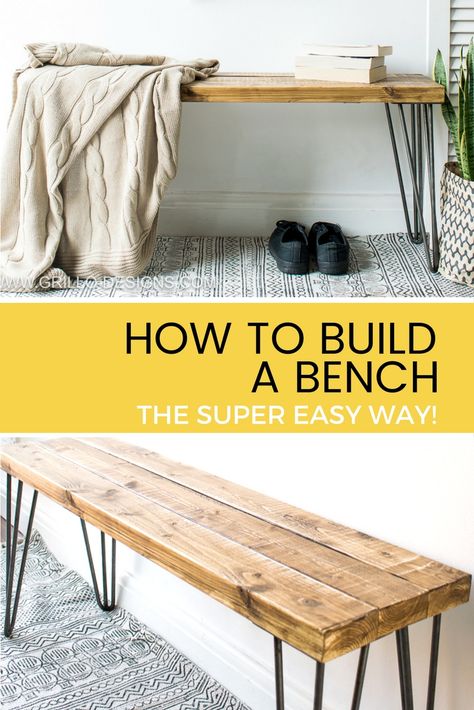 Build A Bench, Diy Bank, Zimmer Diy, Koti Diy, Diy Crate, Sliding Drawers, Woodworking Bench Plans, Carpentry Projects, Bench Ideas