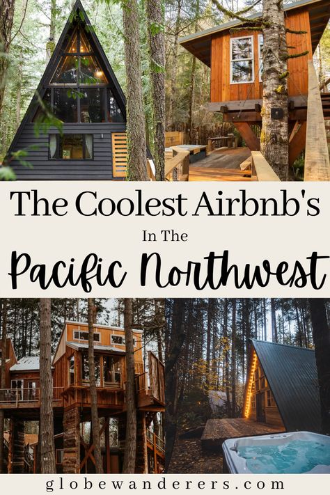 Airbnb Oregon, Aframe Cabins, Pacific Northwest Style, Pacific Northwest Travel, Outdoor Bathtub, Luxury Flooring, Rockaway Beach, Oregon Washington, Travel Spots