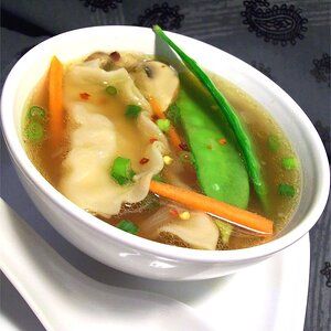 Quick Pot Sticker Soup Recipe | Allrecipes Pot Sticker Soup Recipe, Pot Sticker Soup, Pot Sticker, Pot Stickers, Asian Soup, Soup And Stew, Salad Sandwich, Easy Soups, Asian Dishes