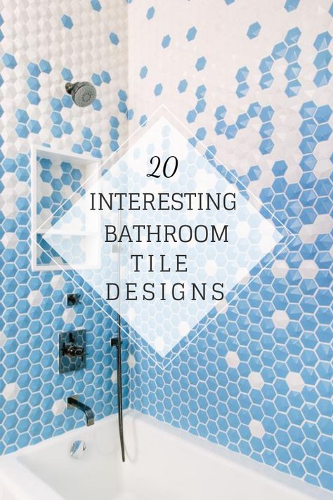 From fair and simple to bold and intricate, these swoon-worthy tile designs will bring whole new life to your bathroom floors, showers and walls — or wherever you choose. Crazy Tile Bathroom, Bathroom Ceramic Tile Ideas Shower Walls, Hgtv Bathrooms, Fun Bathroom Tile, Shower Tile Patterns, Tile Around Bathtub, Unique Bathroom Tiles, Patterned Bathroom Tiles, Bold Tile