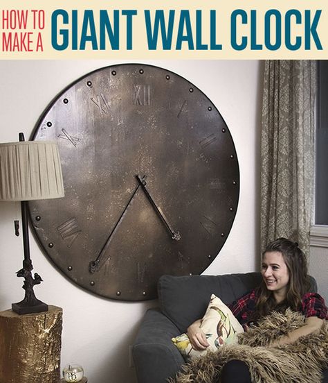 How To Make a Giant Wall Clock | Decorative Wall Clock Giant Wall Clock, Giant Clock, Clock Diy, Decorative Wall Clock, Diy Wand, Diy Wall Clock, Diy Clock Wall, How To Make Wall Clock, Homemade Diy