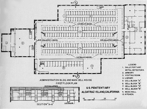 Victorian Prison, Supermax Prison, San Quentin State Prison, Prison Drawings, House Floorplan, Alcatraz Prison, Eastern State Penitentiary, Alcatraz Island, San Quentin