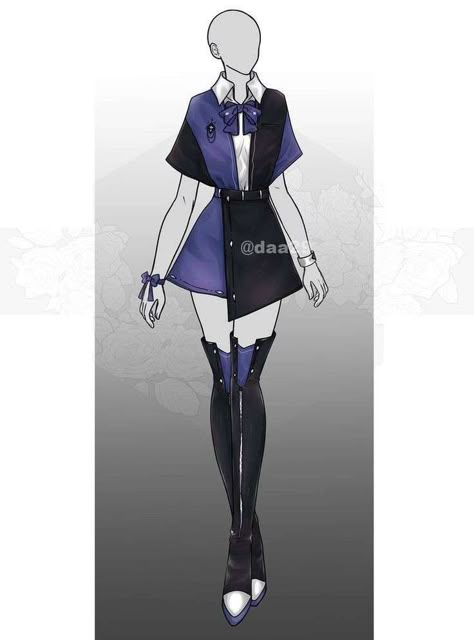 Outfits Drawing Ideas, Outfits Drawing, Outfits Female, Art Outfits, Clothing Design Sketches, Drawing Anime Clothes, Dress Design Sketches, Purple Outfits, Dress Drawing