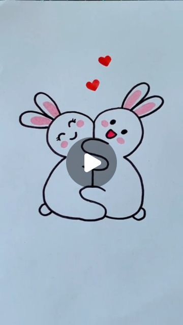 Easy Rabbit Drawing For Kids, Rabbit Drawing Easy, Drawing Rabbit, Cool Drawings For Kids, Drawing Pictures For Kids, Cute Pictures To Draw, Easy Pictures To Draw, Cartoon Tutorial