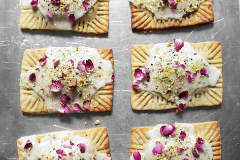 persian love pop tarts - Cardamom and Tea Gourmet Pop Tarts, Pie Pops, Love Pop, Rose Recipes, Hand Pie, Strawberry Preserves, Pop Tart, Cake Flavors, Occasion Cakes