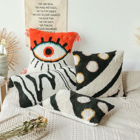 Smarter Shopping, Better Living! Aliexpress.com Tassel Pillows, Tassel Pillow, Tufted Cushion, Abstract Throw Pillow, Room Bed, Eye Pillows, Couch Throw Pillows, Office Cafe, Stripe Pillow