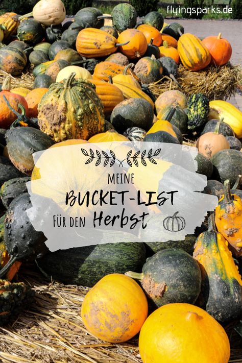 Jedes Jahr nehme ich mir ein paar Dinge für den Herbst vor, die ich unbedingt machen möchte. Aber dann ist es wie in jedem Jahr, auf einmal hat schon der Weihnachtsmarkt auf. Ich hatte doch wieder keine Sonnenblumen in der Wohnung stehen, die Kürbisfelder sind alle leer und statt Federweißer gibt es direkt Glühwein. Also habe ich mir meine eigene kleine Bucket-List für den Herbst zusammengeschrieben... Pumpkin Patch, Happy Life, Bucket List, Blogger