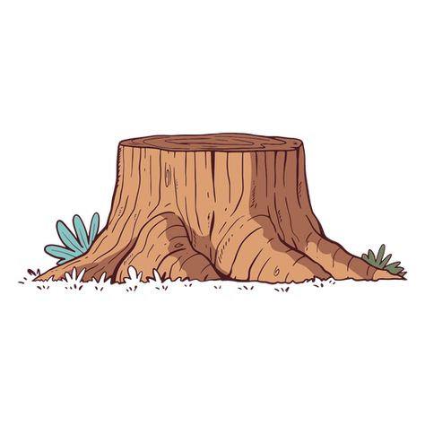 Cute Tree Illustration, Tree Stump Illustration, Tree Trunk Sketch, Tree Stump Drawing, Tree Trunk Illustration, Cute Tree Drawing, Stump Drawing, Log Illustration, Tree Trunk Ideas