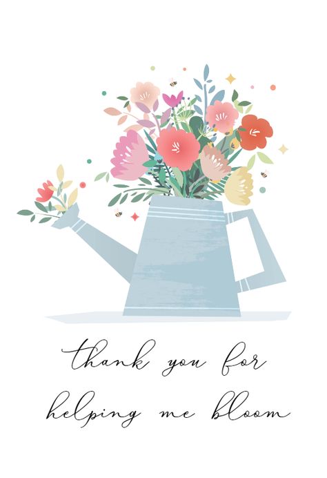 Helping me boom - Thank You Card For Teacher (Free) | Greetings Island Flower Thank You Cards, Thank You Illustration, Teacher Illustration, Thank You Card Wording, Message For Teacher, Fe Gifts, Dyi Gifts, Teacher Appreciation Cards, Teacher Thank You Cards