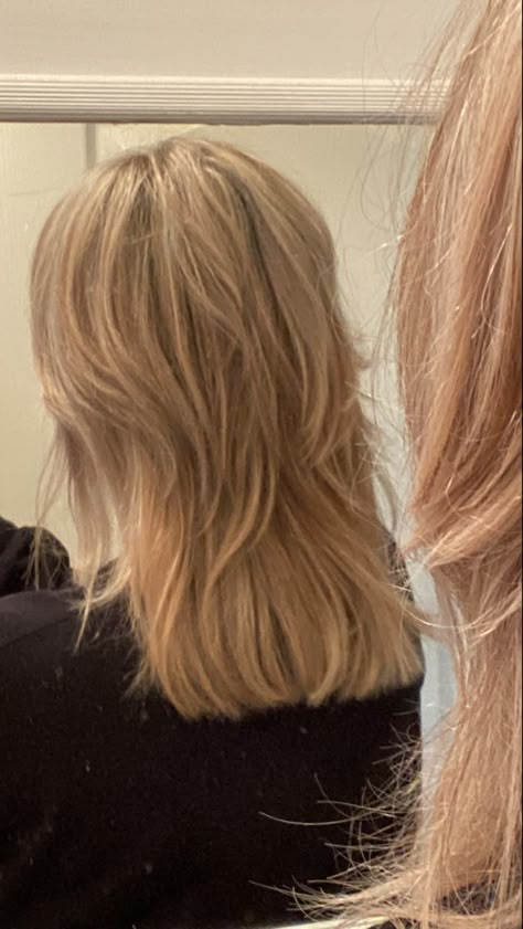 Blonde Wolfcut, Blonde Back, Rocker Hair, Straight Hair Cuts, Straight Blonde Hair, Wolf Cut, Hair Affair, Long Hair With Bangs, New Hair Colors