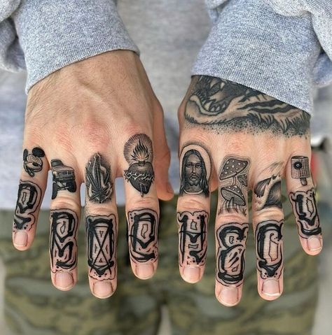 Large Finger Tattoos, Mens Knuckle Tattoos, Hand And Forearm Tattoo For Men, Male Finger Tattoos, Full Finger Tattoo, Men’s Finger Tattoos, Knuckle Tattoos For Guys, Finger Tattoos Men, Cool Small Tattoos For Men