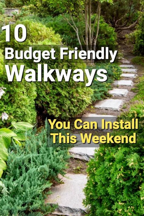 Outside Walkways Pathways, Low Maintenance Walkway, Narrow Side Yard Pathway Ideas, Landscaping Stones Ideas, Garden Way Walkways, Country Pathways Walkways, Landscape Walkway Ideas Pathways, How To Make A Path In Your Yard, Affordable Walkways Pathways