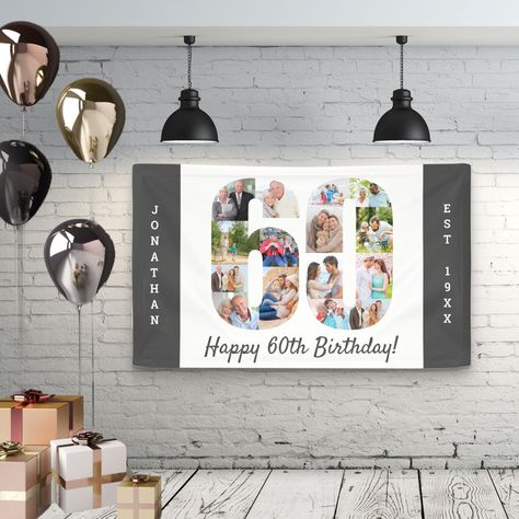 Celebrate birthdays in style with our collection of birthday posters and birthday welcome signs! From vibrant colors to elegant designs, find the perfect decor to make any birthday celebration extra special. #birthdaydecor #partydecor #birthdayposters #welcomesigns #celebrateinstyle #birthdaycelebration #birthdayparty #festivedecor #birthdayinspiration #partyessentials Party Photo Collage, Happy 75th Birthday, 75th Birthday Parties, 25th Birthday Parties, Happy 25th Birthday, Coordinates Gift, Chic Invitation, 60th Birthday Invitations, Happy 60th Birthday