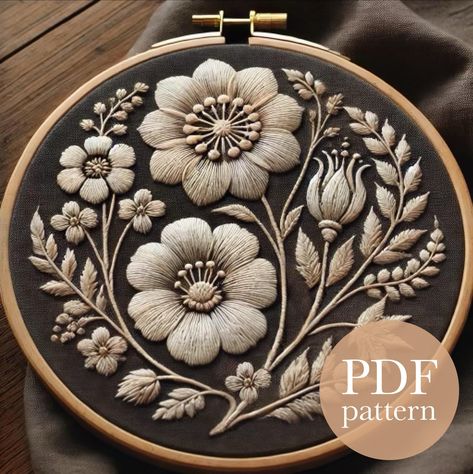 Vintage Blooms Digital PDF Embroidery Pattern Instant Download Whether you're a seasoned stitcher or just getting started, this charming design is perfect for you. The finished piece will look stunning displayed in your space or as a heartfelt gift for someone special. Hand embroidery is a wonderful way to engage in an ages-old traditional craft, unwind and indulge in a relaxing hobby that brings simple joy and creative outlet. ------------------------ ꕥ PDF Printable Tracing Pattern: Easily tra Tracing Embroidery Designs, Moody Embroidery, Embroidery Tracing Patterns, Hand Embroidery Patterns Vintage, Flower Bouquet Embroidery, Succulent Embroidery, Embroidery Patterns Free Templates, Tulip Embroidery, Old Embroidery