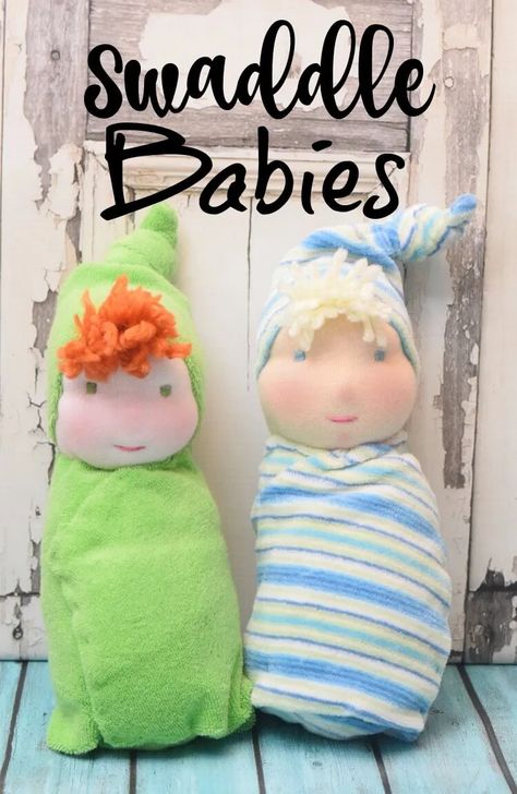 How to Sew a Swaddle Baby Doll | The TipToe Fairy Swaddle Baby, Sock Dolls, Stuffed Dolls, Ugly Dolls, Baby Sewing Patterns, Mohair Yarn, Waldorf Doll, Waldorf Dolls, Baby Swaddle