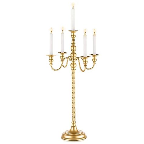 Wedding Candelabra Tall Floor Candelabras - Gold 5 Arm Candelabra, 28" Metal Spiral Candelabra Candle Holder, Antique Candle Opera Centerpieces Stand for Events, Ceremony Aisle Reception Candle Opera Centerpiece, Candle Opera, Wedding Candelabra, Floor Candelabra, Gold Candlestick Holders, Gold Candelabra, Candelabra Wedding, Candelabra Centerpiece, Ceremony Aisle