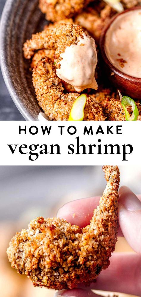 These vegan shrimp are tender yet chewy and are coated in a crispy Panko breadcrumb. They have a subtle seafood flavor, can be baked, deep-fried, or air fried, and work so well in a variety of dishes! This recipe uses seitan (vital wheat gluten) as the base. Use them in shrimp and grits, vegan shrimp scampi, or dip them in spicy mayo or yum yum sauce. This post also highlights 10 of the BEST store bought vegan shrimp brands. Vegan Coconut Shrimp, Vegan Seafood Salad, Vegan Shrimp Recipes, Shrimp Coconut, Vegan Seafood, Coconut Crust, Vegan Shrimp, Vegan Meat, Vegan Party